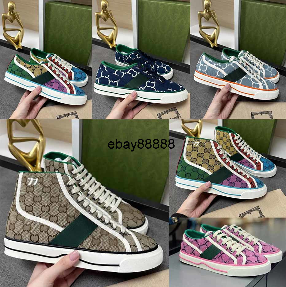 gg Couple Sneaker Casual Shoes Luxurys Designer Canvas Sneakers Men Women Shoe Sports Trainers Sneakers Blue Denim Trainer Web Stri gucciis guccishoe guccily P AMUP