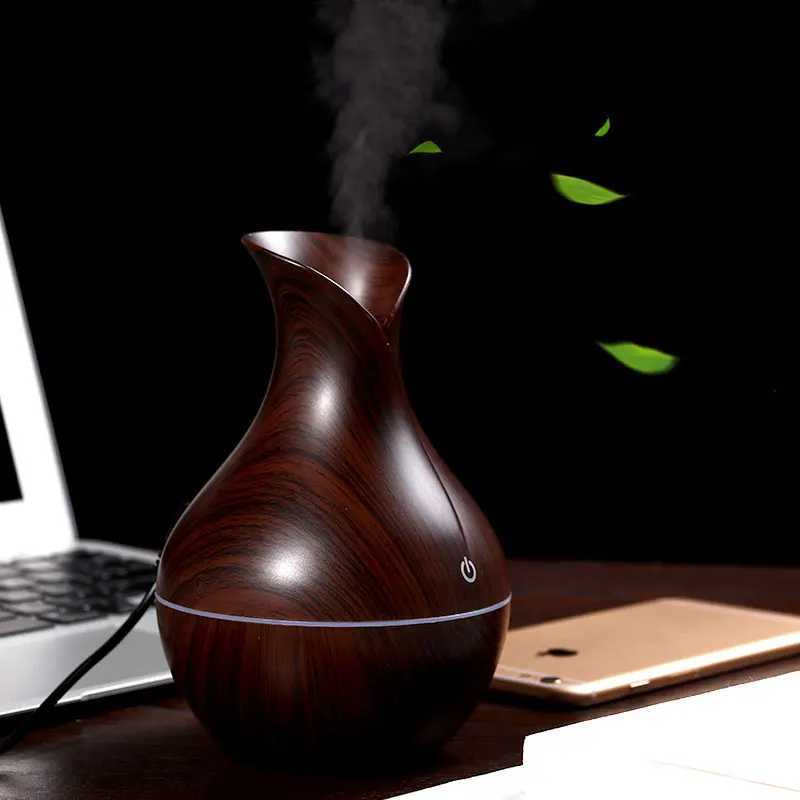 Humidifier Wood Grain Vase Sprayer Bedro Off Desktop Ornaments Usb Silent Atmosphere Color Light Hydrating Air Aratherapy C251204