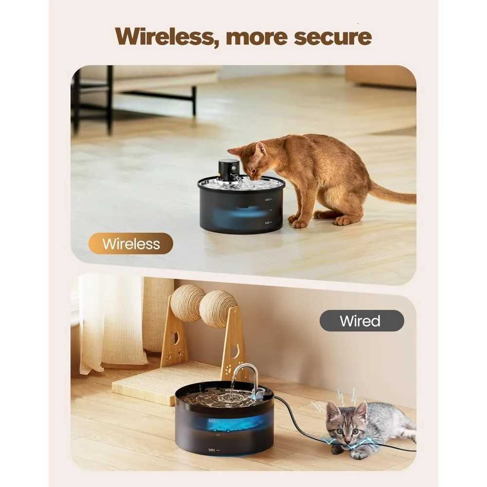 Wireless Cat Water Fountain Cordless Battery Operated Cat Fountain - 108oz/32L Automatic Pet Water Dispenser Rechargeable Drin M251204