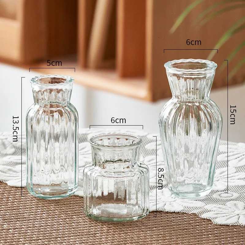 1pc Nordic Creative Transparent Vases for Plant Bottle Flower Pot Hydroponic Terrarium Arrangement Container Flower Table Vase H251204