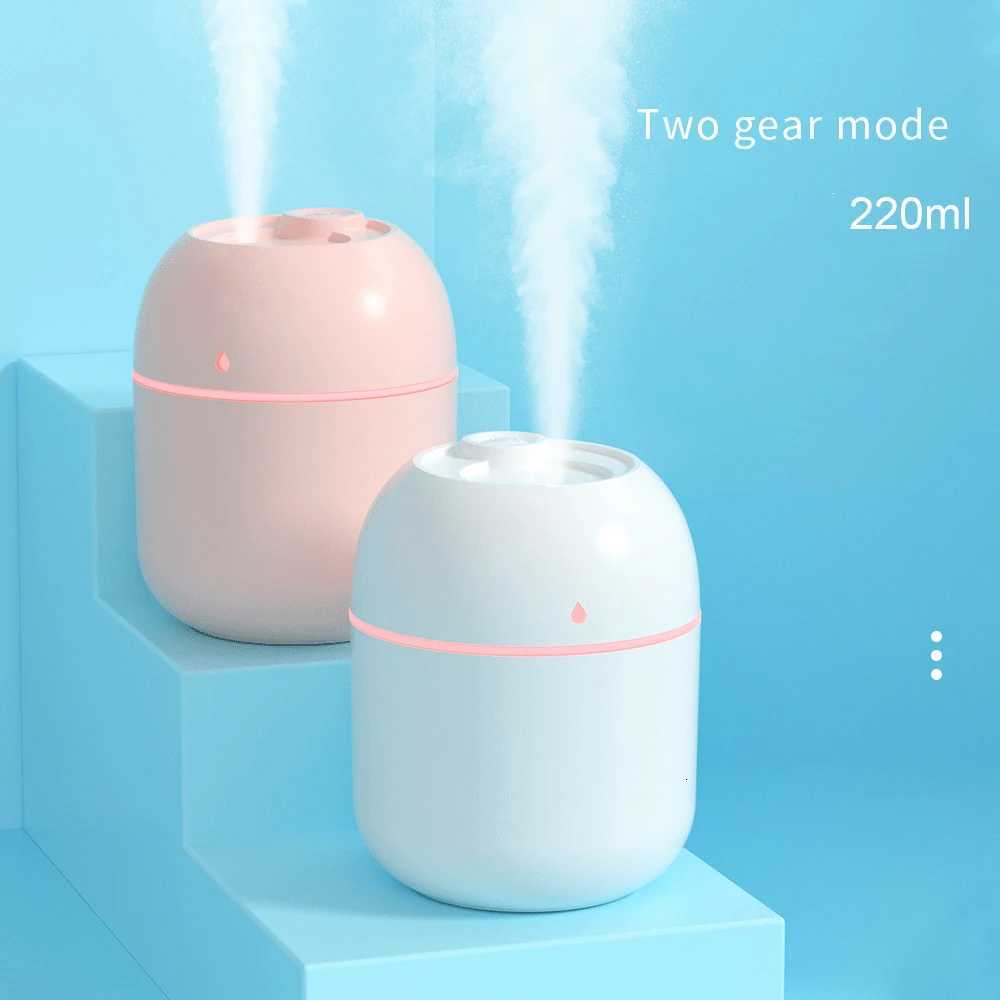 ABS Water drop 220ML Small Air Humidifiers for He with 1M USB 6-10H Spray Diffuser Ara Essential Mist Maker Colorf light C251204