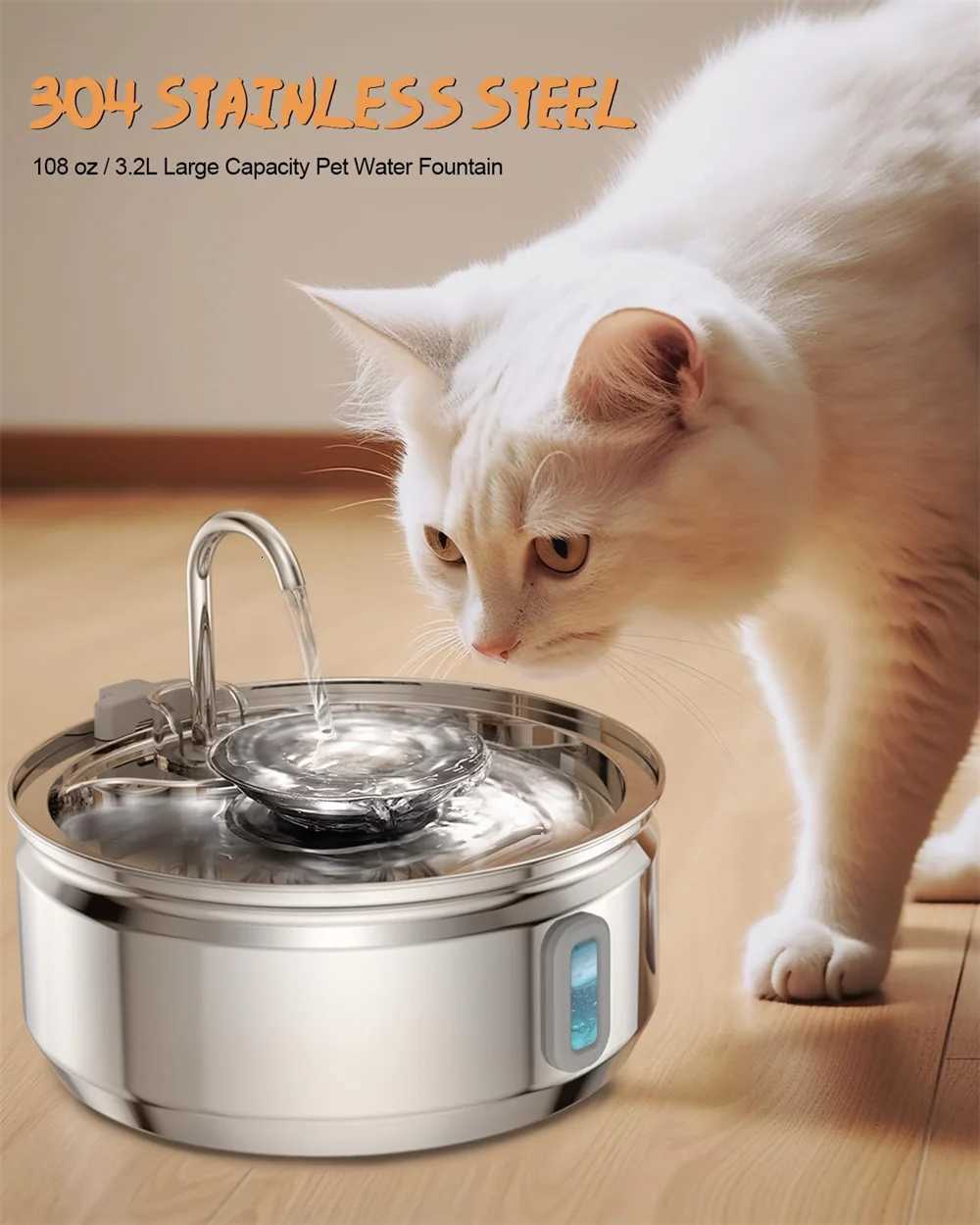 32L Cat Drinking Fountain Automatic Stainless Steel Pet Dogs Water Dispenser Fountain For Multiple Pets Drink Bowl Pet Product M251204 - view 5