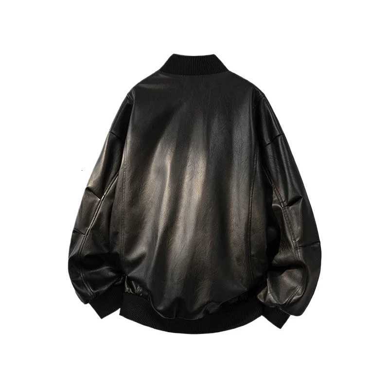 2025 Autumn and Winter Unisex High-end and Handsome Leather Jacket with Retro Loose Comfortable Fashionable and Casual DesignT251204