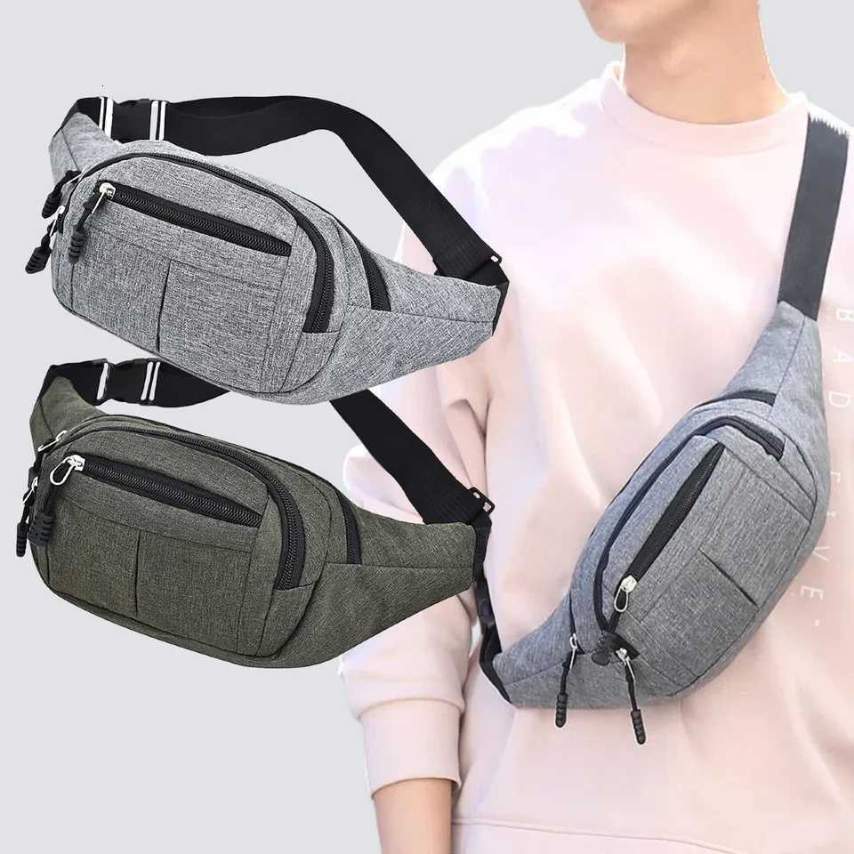 Unisex Waist Fanny Bag Men Breast Package Waterproof Outdoor Sports Bag Canvas Pouch Waist Bag Fanny Pouch Crossbody Banana BagT251204