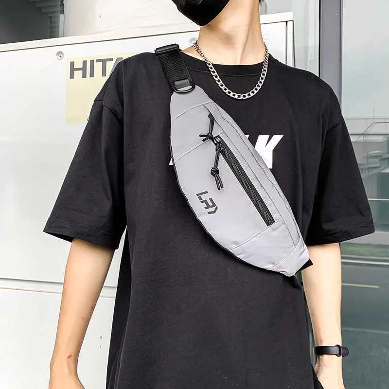 Techwear Style Colorful Reflective Fanny Pack Punk Hip Hop Crossbody Bag Men Women Outdoor Casual Motorcycle Sport Waist BagT251204