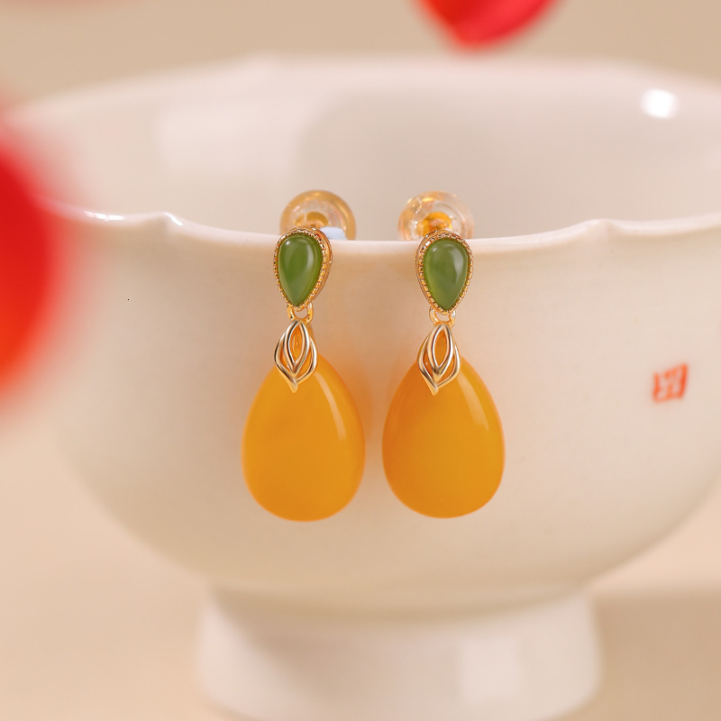 Insect Amber Earrings for Women S925 Silver Unique Drop Ear Gift Baltic Stone 2026 Genuine Bugs Amber Jewelry Supplier 250916