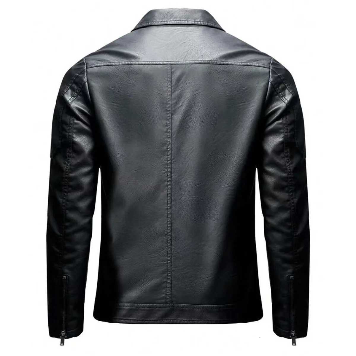 Men Winter Lapel Collar Thicken Faux Leather Jacket 2025 Spring and Autumn Vintage Motorcycle Leather Jacket Mens Casual JacketT251204