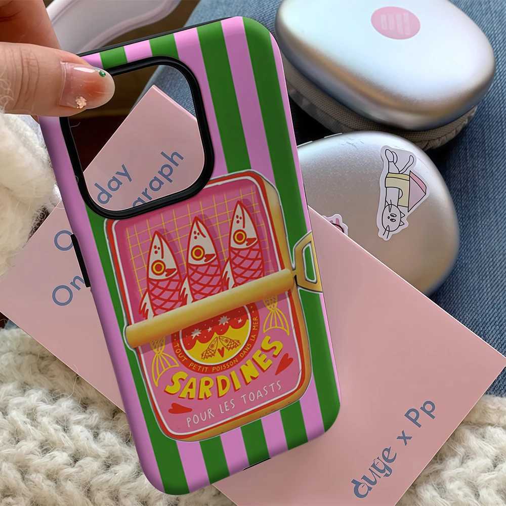 Sardines Green Stripe IPhone17 Must-Haves Phone Case for IPhone 17 16 15 14 13 12 11 Pro Max Plus Double-layer Back Cover H251203