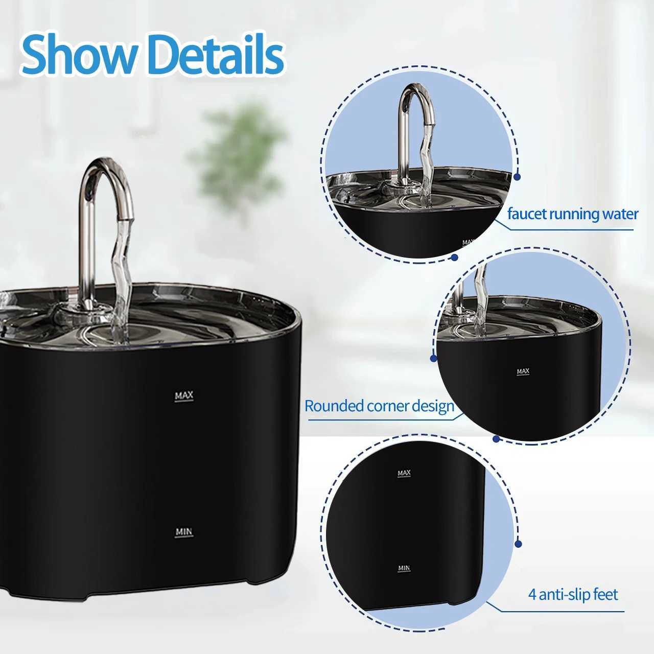 Cat Water Fountain Pet Water Fountain for Cats Inside 1FiltersUltra-Quiet Pump 22L/73oz Dog Pet Water Fountain M251204