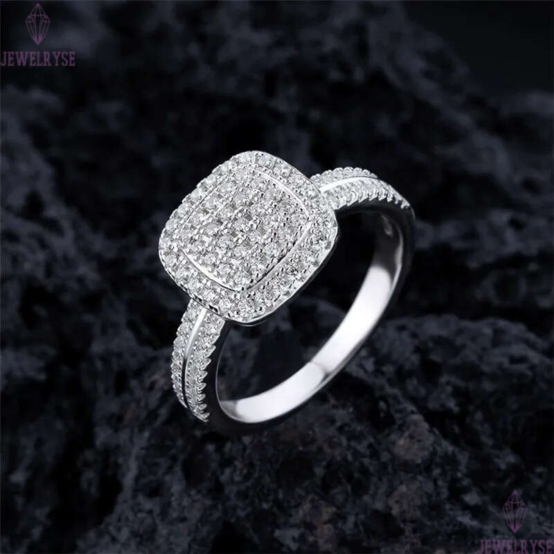 classic square full 5A cubic zirconia s925 sterling silver ring for woman party diamond luxury designer engagement wedding rings womens jewelry size 5
