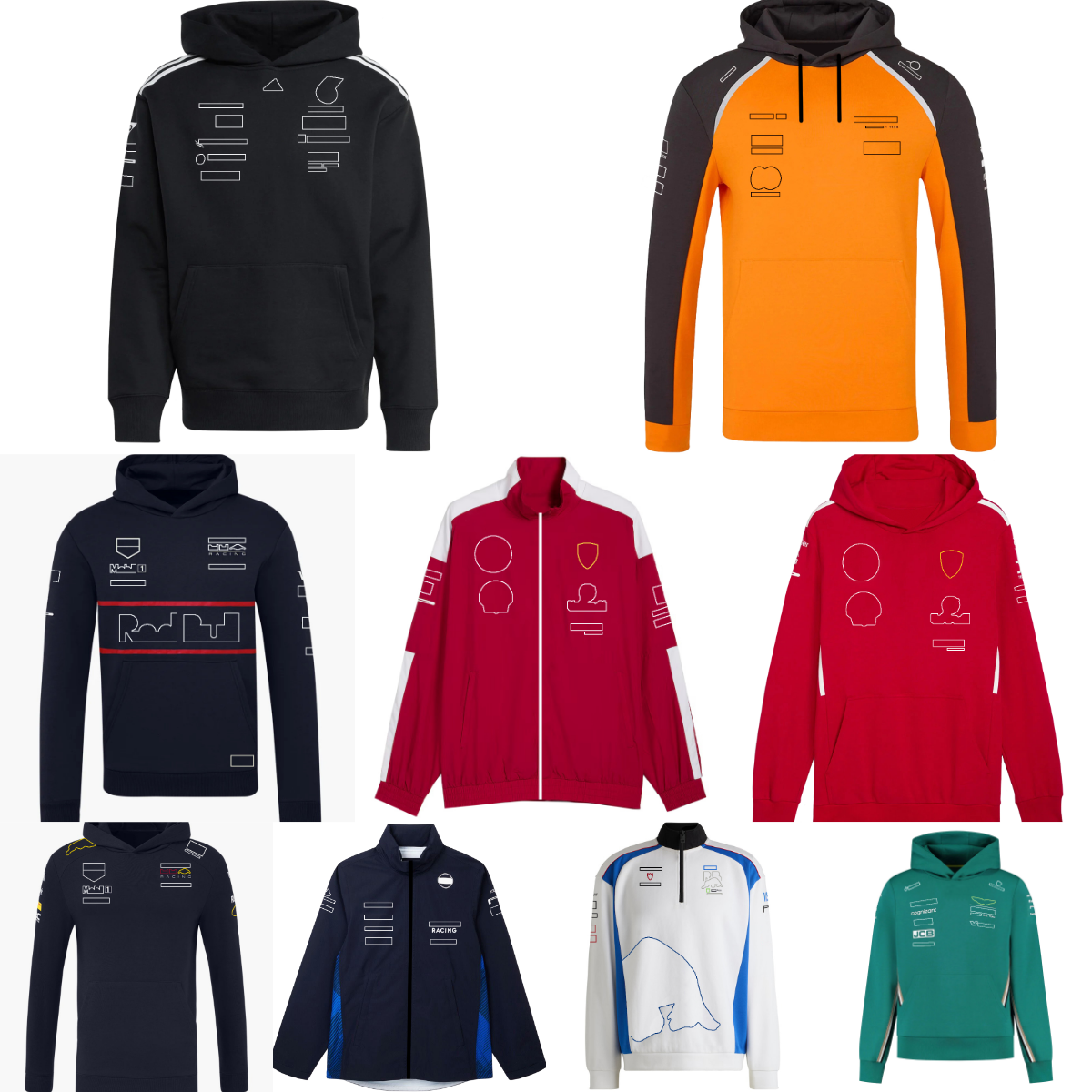 2025 F1 Team Wear Hoodie Jacket Formula 1 Driver Racing Clothing Jacket Motorsport Race Suit New Car Fans Hooded Sweatshirt Jacket