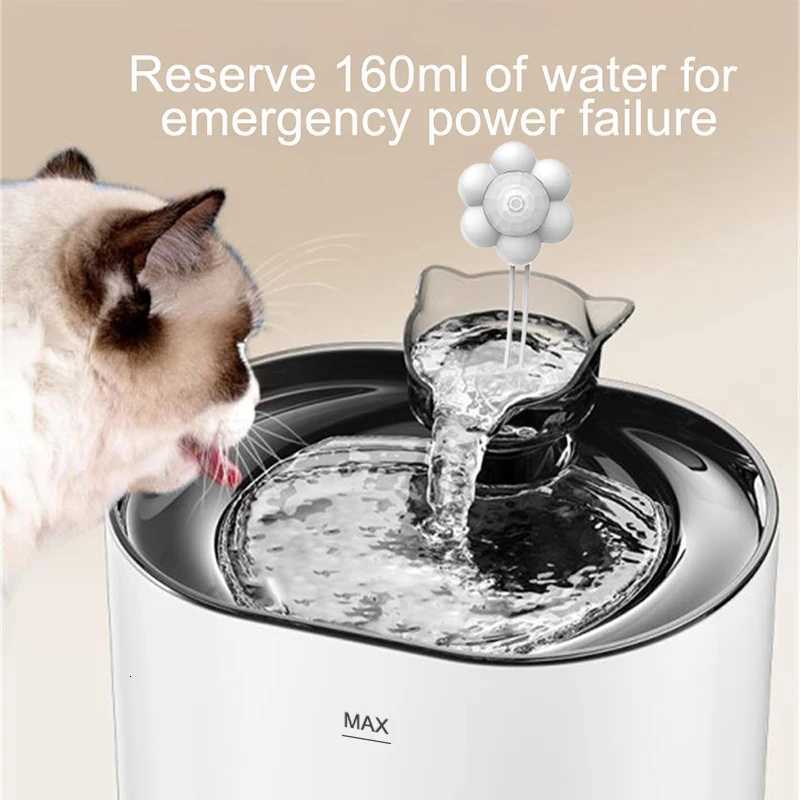 Cat Fountain Pets Water Fountain Cats Dispenser Auto Filter USB Electric Mute Cat Drinker Bowl Recirculate Filtring Drinker M251204