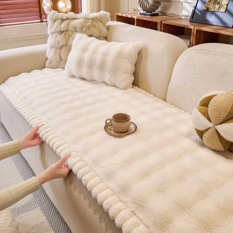 Fleece and Thickened Sofa Cushion Warmth Soft Sofa Cover One-Piece Winter Sofa Seat Cushion Fixed Anti-Slip Covers Cloths M251204 - view 5