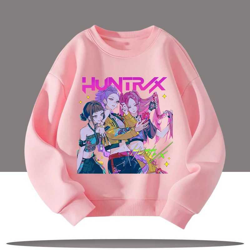 K-pop Demon Hunters new childrens crew-neck sports shirt - cute girl casual top - childrens clothing with cartoon printW251204