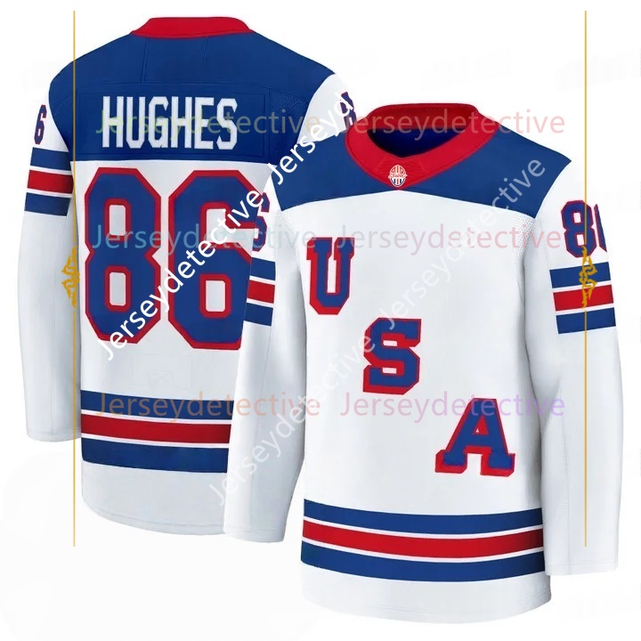 2026 USA Hockey Jersey Miller Hughes Matthew Tkachuk Jason Robertson Larkins Thompson Werenski Caufield Eichel Clayton Keller Custom Stitched