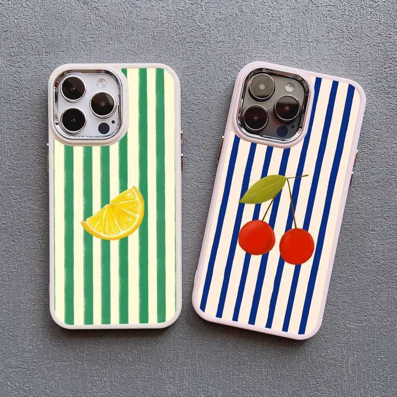 Red e Stripe Fruits Lemon ry Sillicone Phone Case for IPhone 16 15 14 Pro Max Plus 13 12 11 Pro Max XR XS X 7 8 SE2 Cover H251203