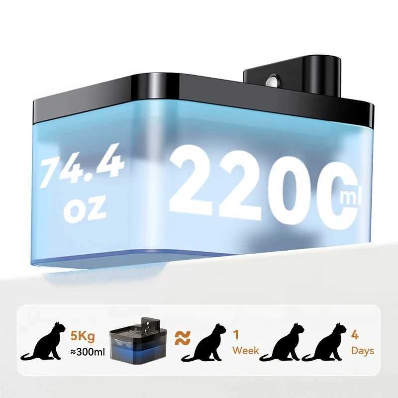 Wireless Automatic Cat Water Fountain 2600mAh Pet Water Dispenser For Dog Cat Infrared Sensor Smart Pet Drinkier Fountain M251204