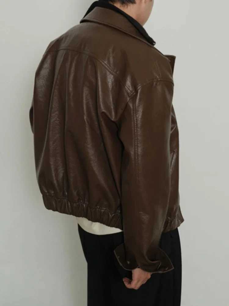 Pu-leather Jackets Men European Style Streetwear Autumn New Handsome Advanced Long Sleeve All-match Punk Popular Males OvercoatsT251204