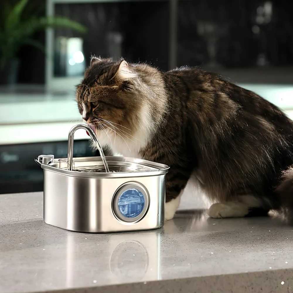 108oz/32L Cat Water Fountain Stainless Steel Pet Dispenser USB Silent Pump Automatic Recirculate For pet Drinking Dispenser bow M251204