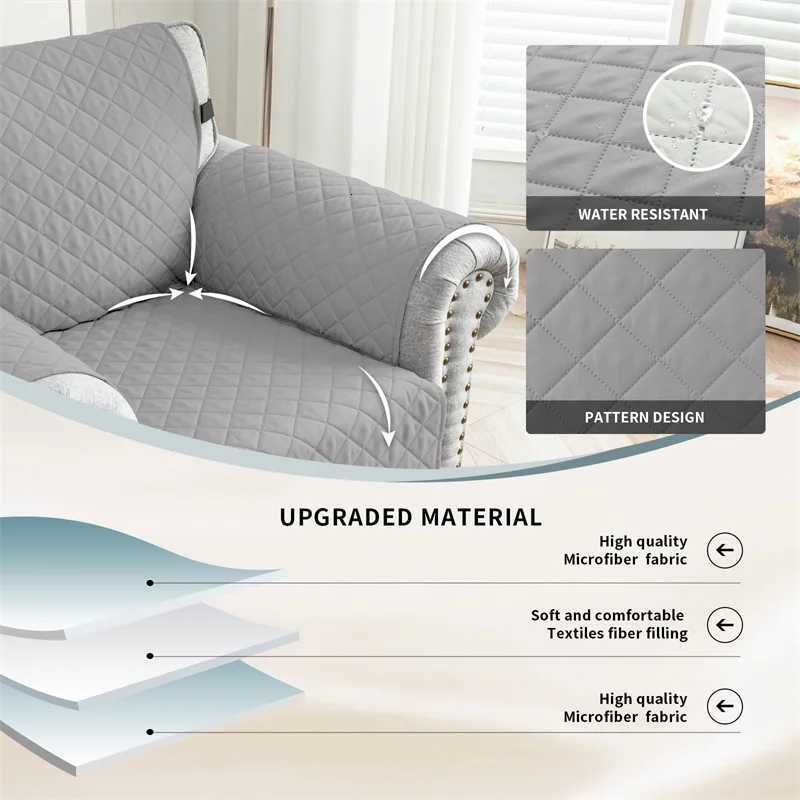 Quilted Armchair Sofa Cover Solid Color Non-slip Anti-wear Recliner Sofa Slipcover Solid Color Couch Cushion for Living Room M251204 - view 4