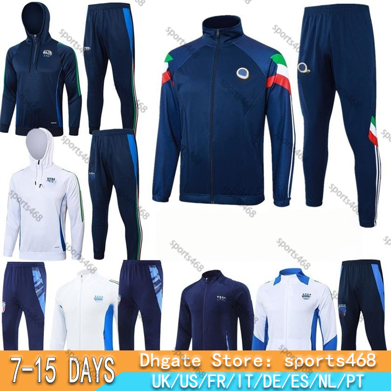24 25 ITaly adult HOODED tracksuit long zipper survetement Training suit soccer 2024 2025 Italia hoodie man kids training suit football child set