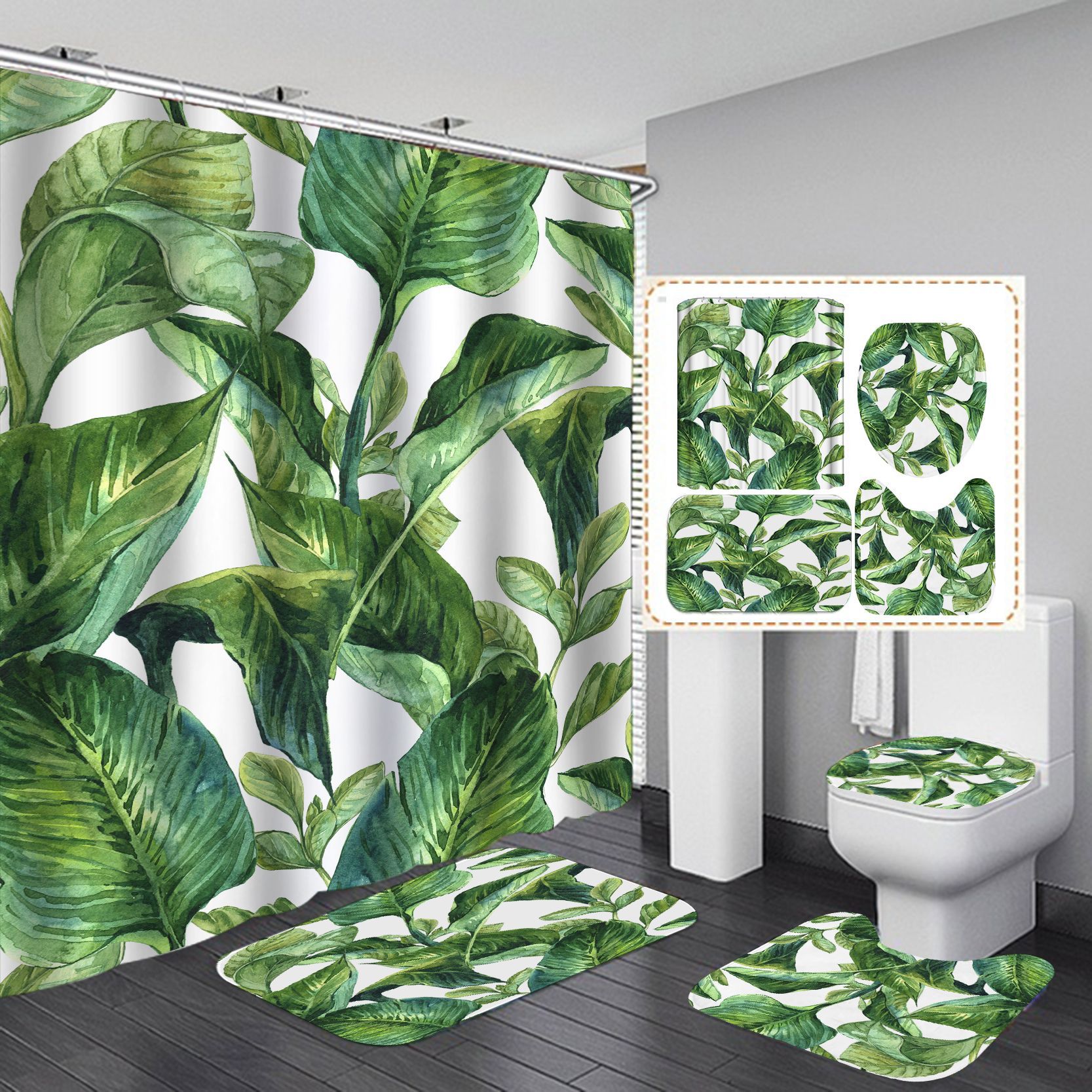 YL-37882 Eco-friendly Shower Curtain with Heat Transfer Printing, Waterproof, Comes with Hooks, Shower Curtain Available for Wholesale. Waterproof Sho