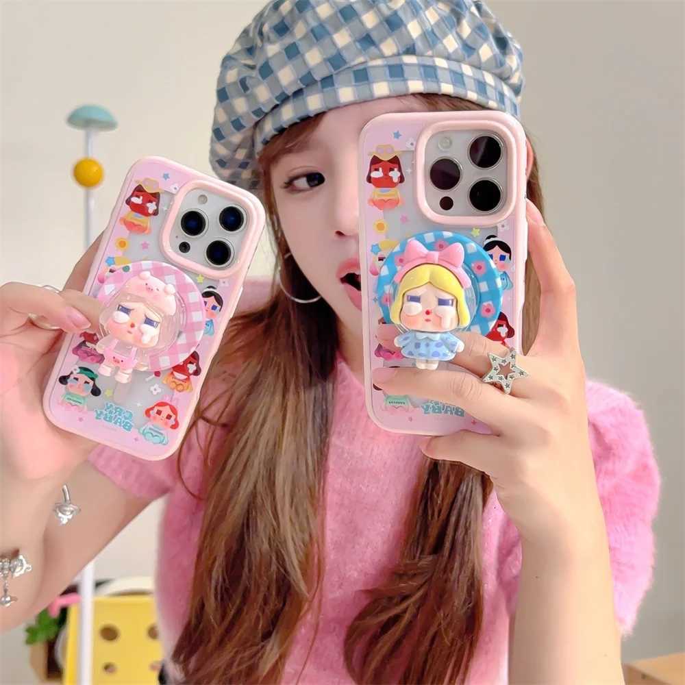 Fashion Cute Little Flowers Magnetic Phone Case For iPhone 16 Pro 15 13 14 17 Pro Max Cover with Stand Holder For Cases H251203