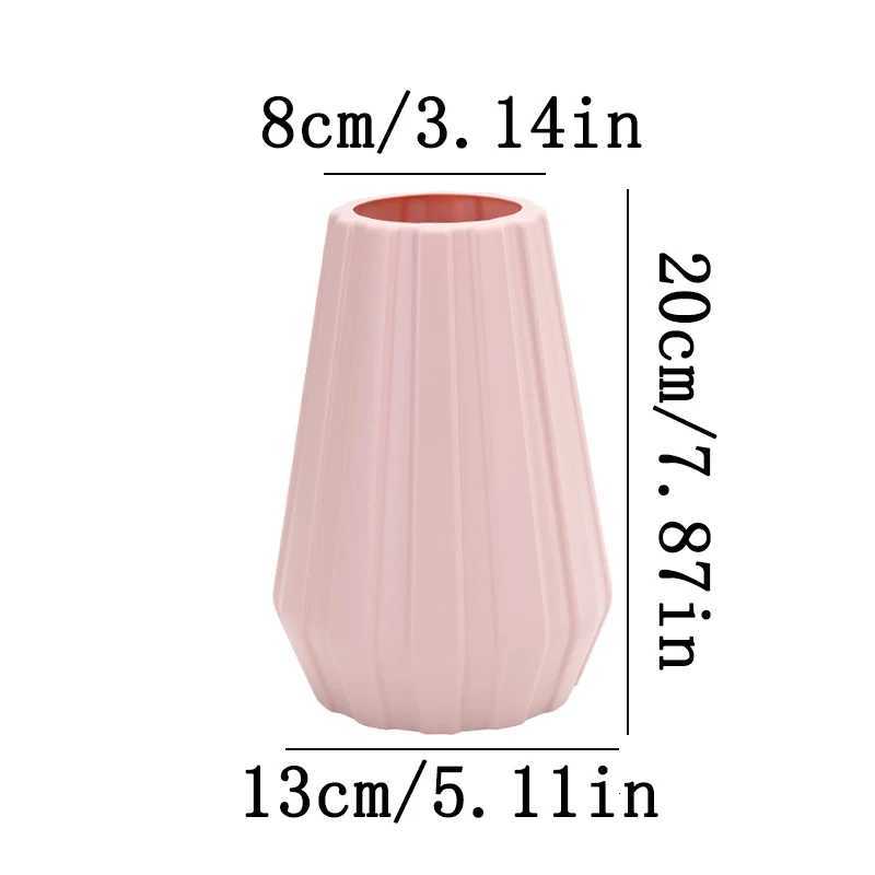 Creative Fashion Flower Vase Imitation Ceramic Plastic Flower Pot Nordic Style Modern Flower Arrangement Container He Ornament H251204