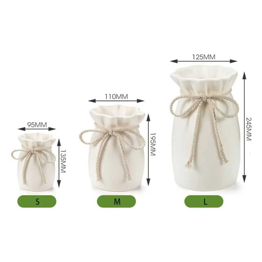 1Pc Bow Design Plastic Flower Vase Modern Art Nordic Decorative Vase Creative Plant Bottle Desktop Decor Ornament H251204