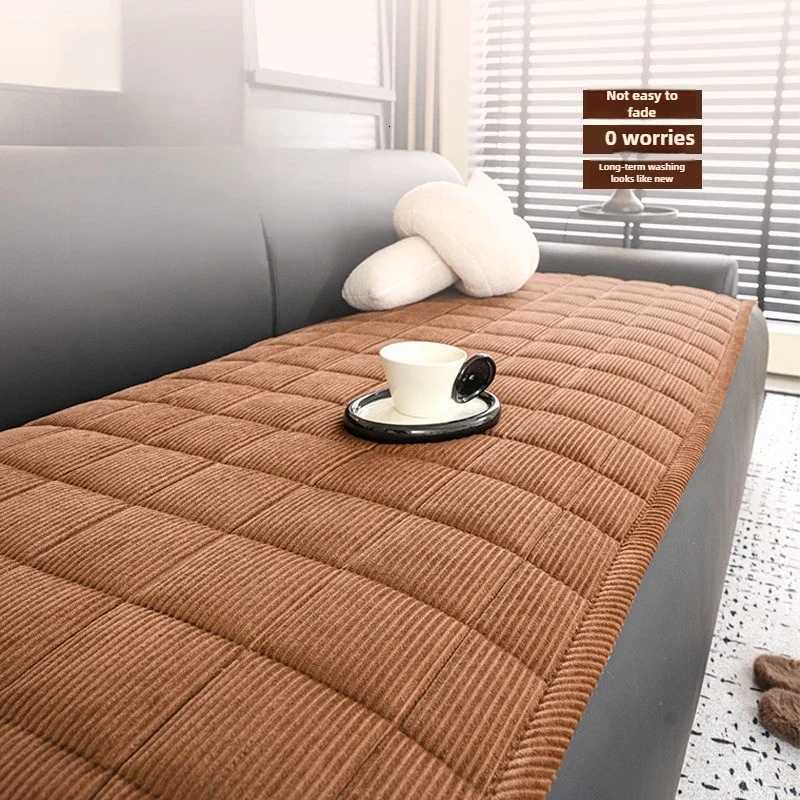 Classic Plaid Pattern Sofa Cover Thicken Plush Autumn Winter Couch Cushion for Pet Kids Non-slip Sofa Seat Cover Home Decor M251204 - view 6
