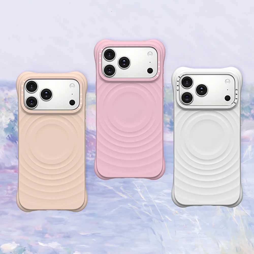 Ripple Silicone Engraved Letters Phone Case for iPhone 17 Pro Max 17Pro For Magnetic Wireless Charging Anti-fall Cover H251203