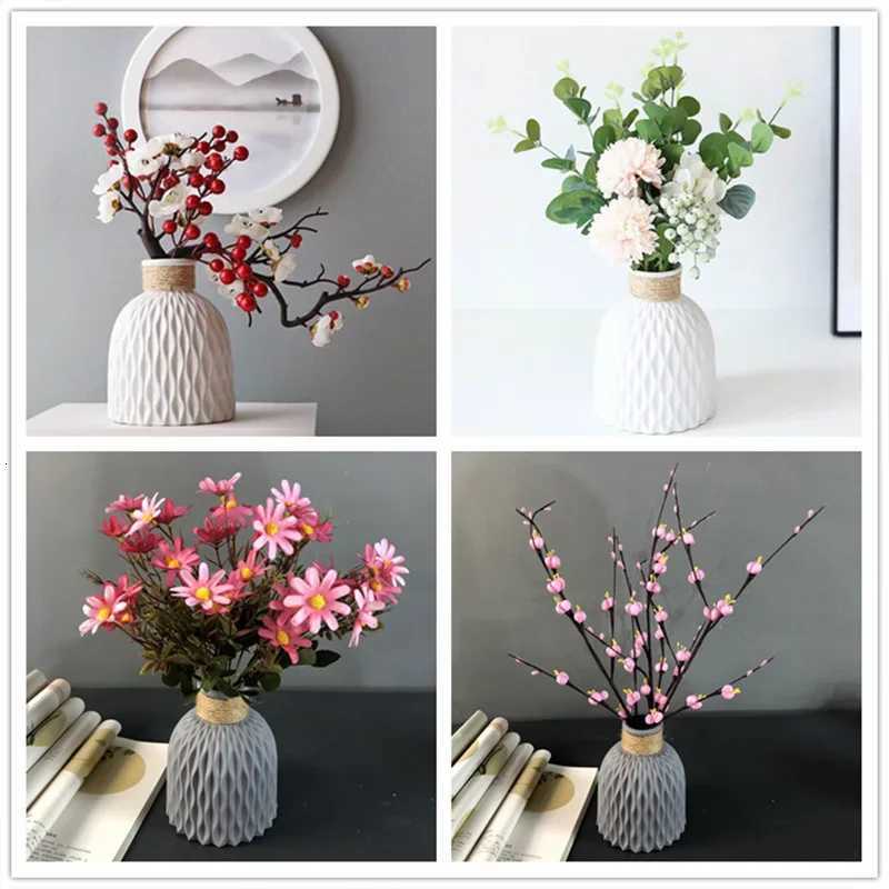 1PC Water Ripple VaseFlower Pot BasketTwine Plastic VaseSmall Fresh Flower Arrangement VaseScandinavian He Decoration H251204