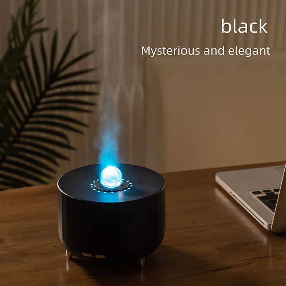 2025 New Simated Flame Ara Diffuser Essential Oils Air Humidifier Diffuser with 7 Colorf Lights Remote Control for He C251204
