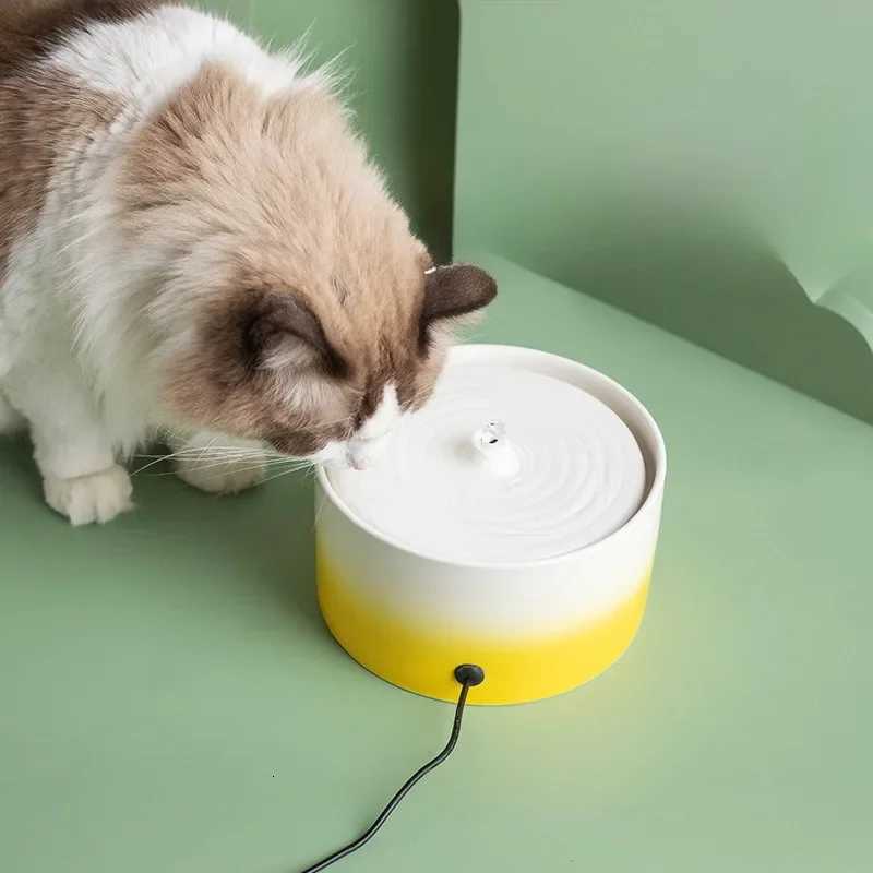 Cat Drinking Fountain Electric Ceramic Heating Water Dispenser Automatic Drinking Fountain Drinking Water Circulating Pet Bowl M251204