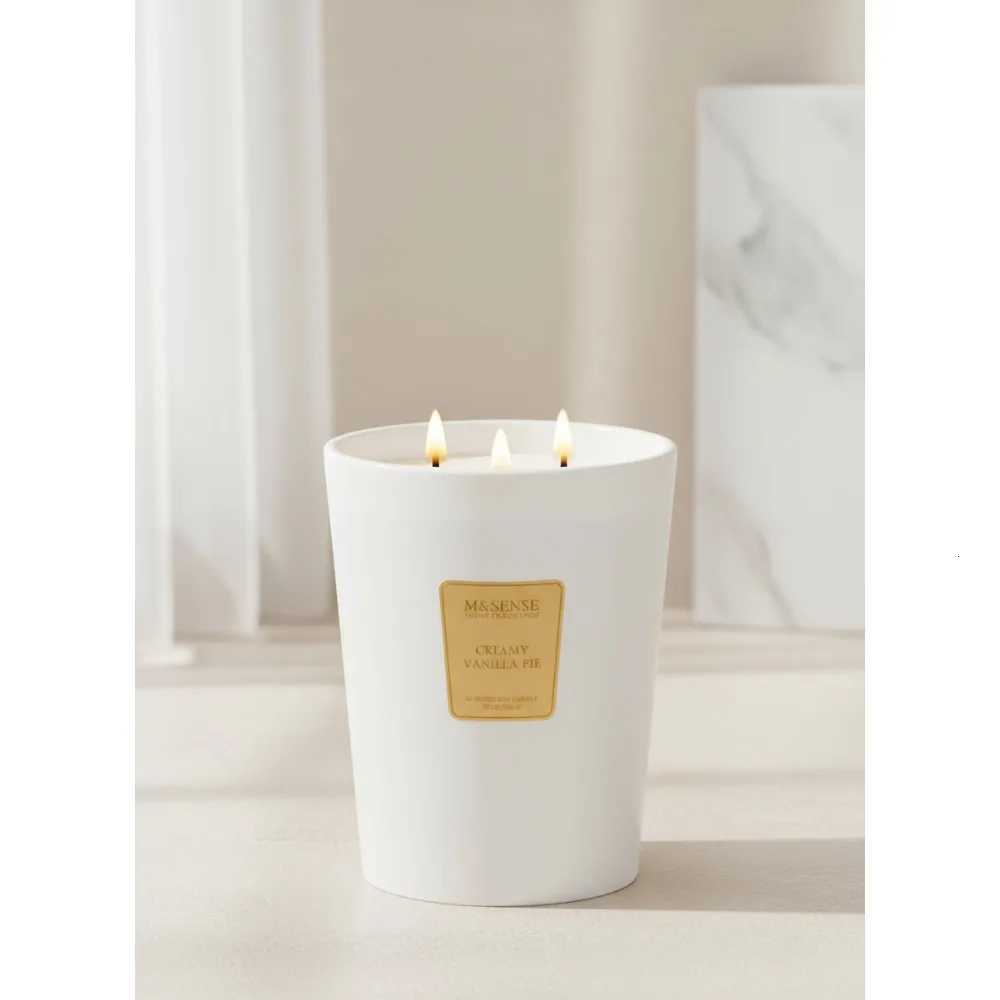 Extra Large 3- Vanilla Scented Candle 35oz 150H Soy Wax Aromatherapy for Stress Relief Home Fragrance Gifts Y251204