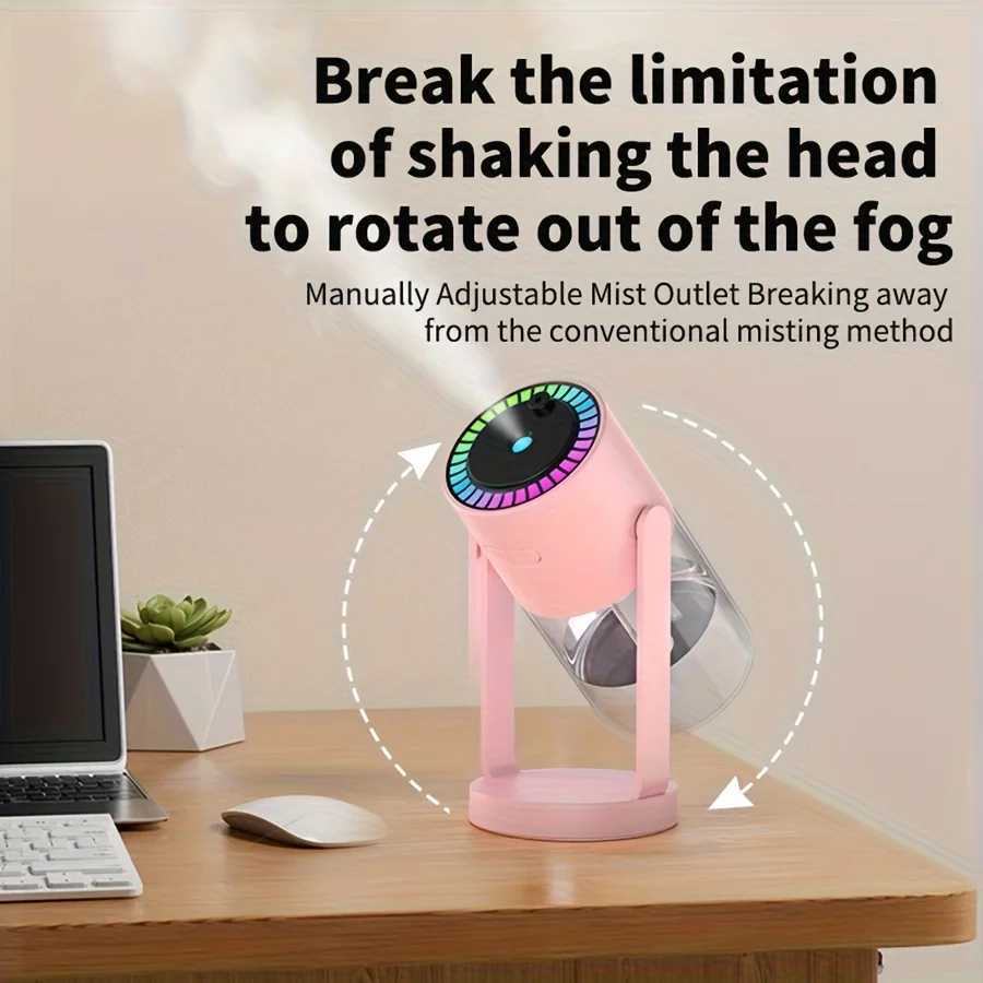 1PC USB Powered Mini Air Humidifier with Star Projector Night Light 2 Mist Modes Quiet Portable Humidifier for He Car C251204