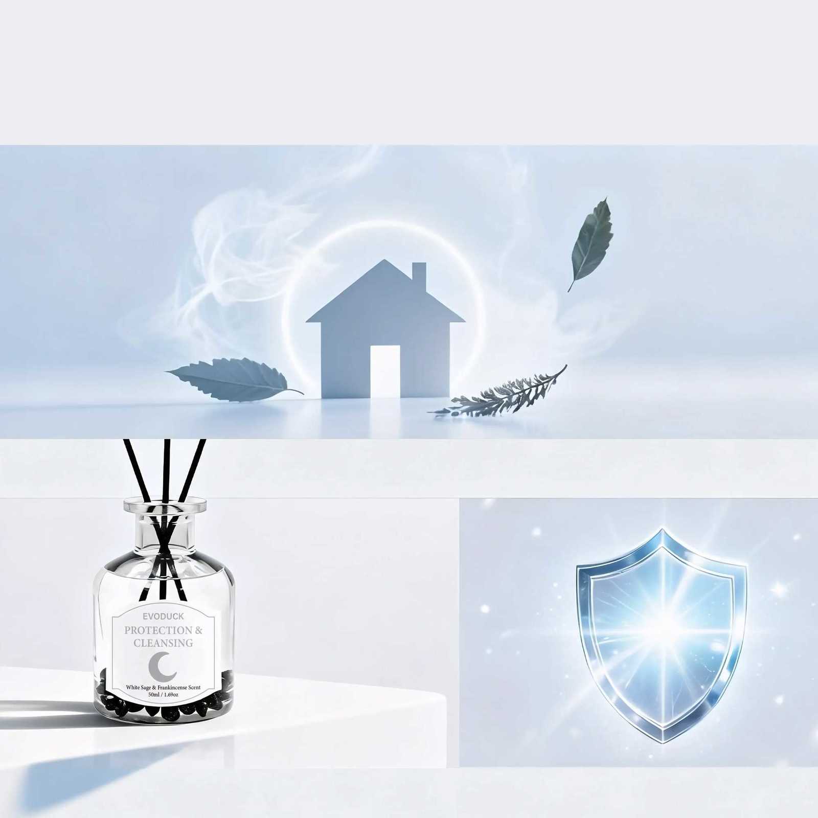 50ml Aromatherapy Essential Oil Flameless White Sage Oil With Reed Diffuser Stick Home Room Air Freshener Decor Y251204