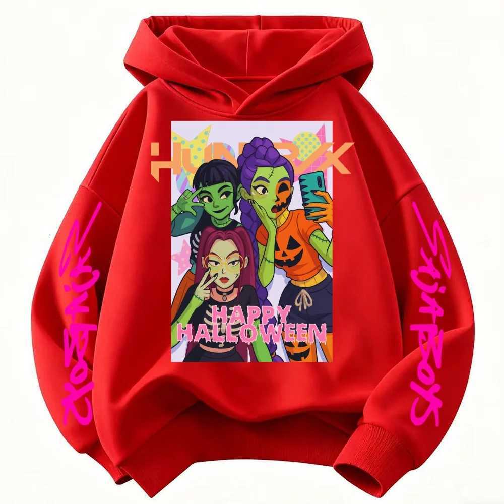 Celebrate 2025 Halloween in K-POP Style Demon Hunters Cartoon Hoodies for Kids Super Soft Cozy for Both Boys and GirlsW251204
