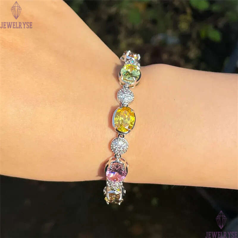 fashion square bangle tennis bracelet desinger jewelry women diamond iced out chain colorful zirconia crystal copper silver luxury bracelets woman gif