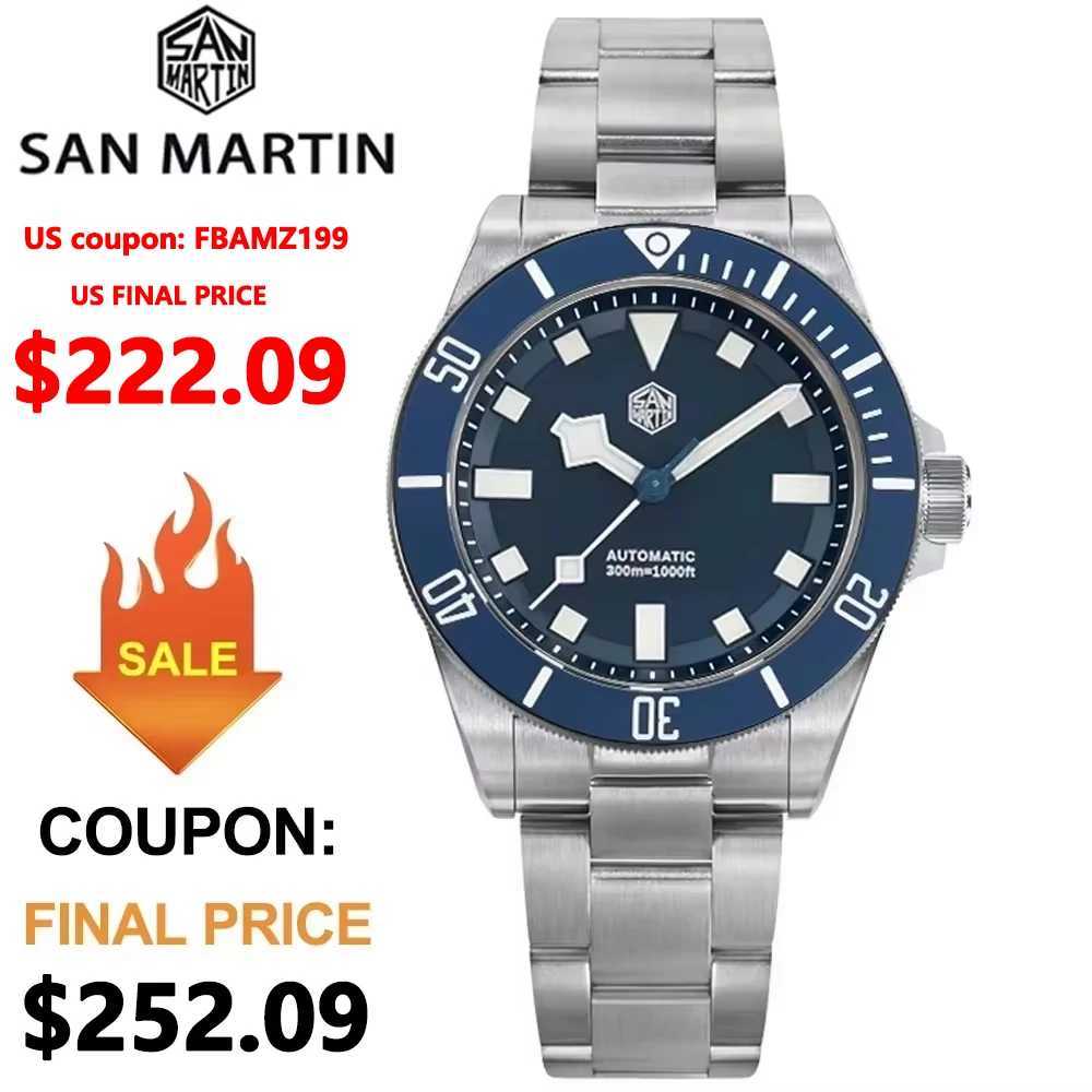 San Martin SN0121T Titanium Diving Watch NH35 Automatic Movement Watches Grade5 Titanium 120 Click Waterproof 300m Wristwatch S251203