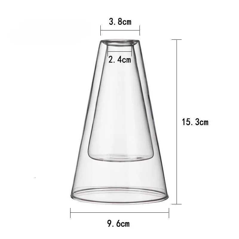 Double Layer Triangle Glass Aromatherapy Bottle Home Decoration Empty Bottle for Living Room Bedroom Y251204