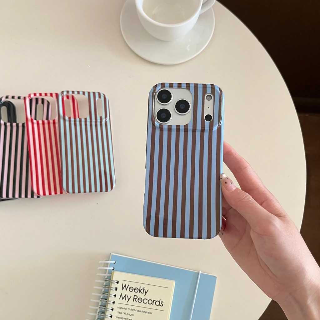 Advanced Minimalist Color Collision Stripe Shockproof Protective Phone Cover Case for iPhone 17 16 15 14 Pro Max H251203
