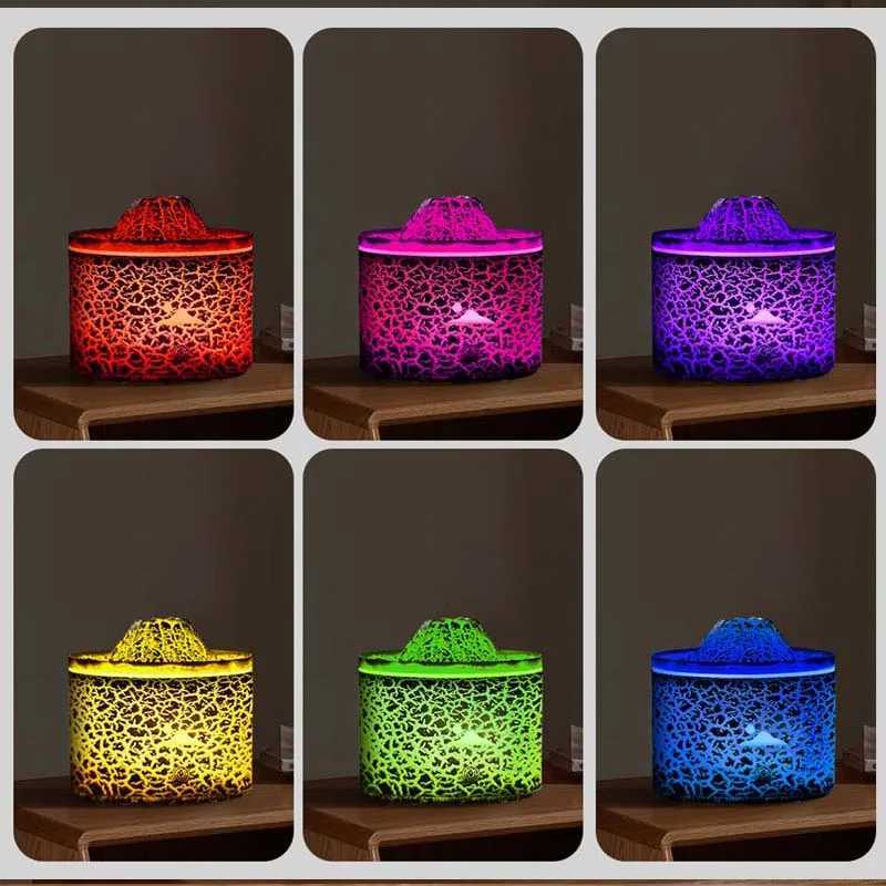 Flame Humidifier 3D Flame Ara Diffuser Air Purifying trasonic Humidifier Sprayer Essential Oil Diffuser With Led Lamp C251204