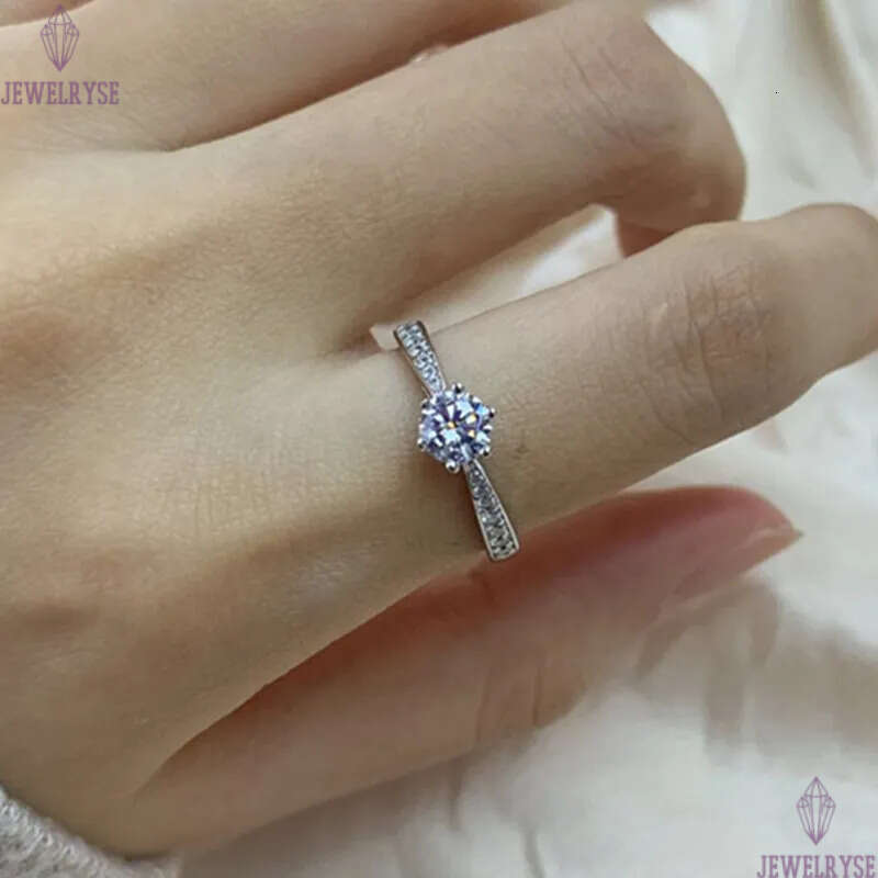 love ring for woman six prong setting 5mm round diamond 12 colors s925 sterling silver zirconia engagement wedding rings designer luxury jewelry gift 