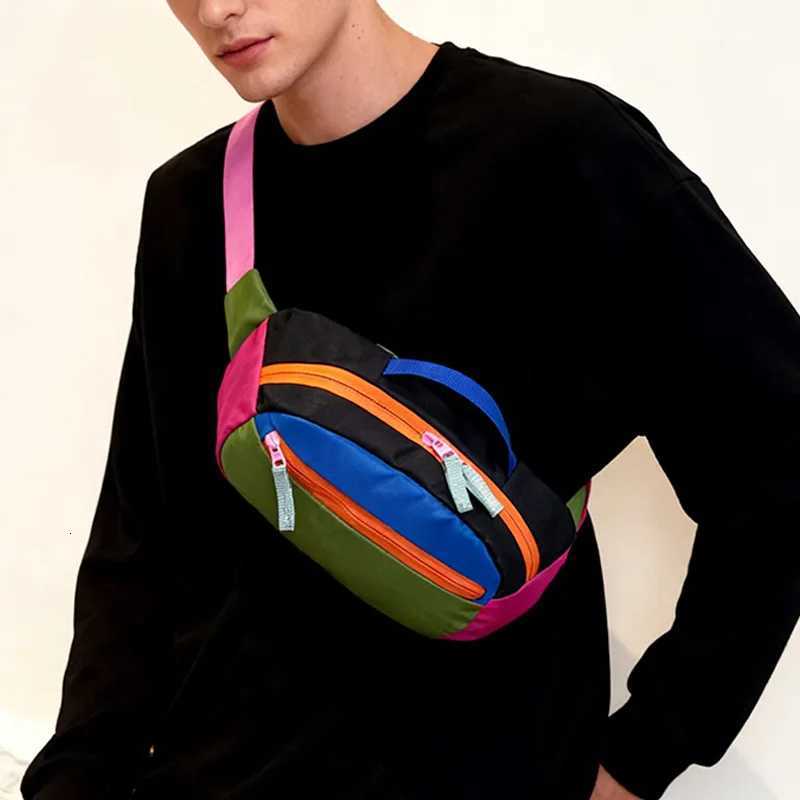 Dopamine Man Chest Bag Oxford Shoulder Messenger Bag New Fashion Chest Pack Multi-function Unisex Hip hop Waist Bag Phone pocketT251204