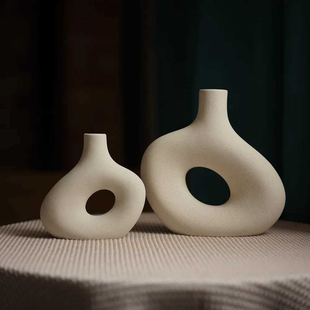 Nordic Matte Ceramic Vase for as Grass Dried Flower He Decor Zen Living Ro Off Desktop Table Bathro Decoration Gift H251204