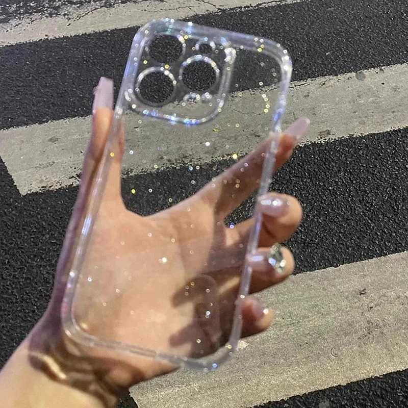 Soft Glitter Transparent Phone Case For iPhone 17 11 12 13 14 15 16 Pro Max 14 15 16 Plus Shockproof Silicone Clear Bumper Cover H251203