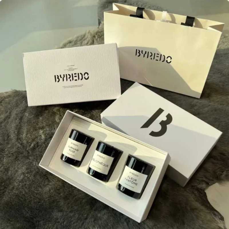 Aromatherapy Candle 70g 3pcs Set Gift Bohemia Cotton Poplin Tree House Burning Rose Scented Candle Home Fragrance Decoration Y251204