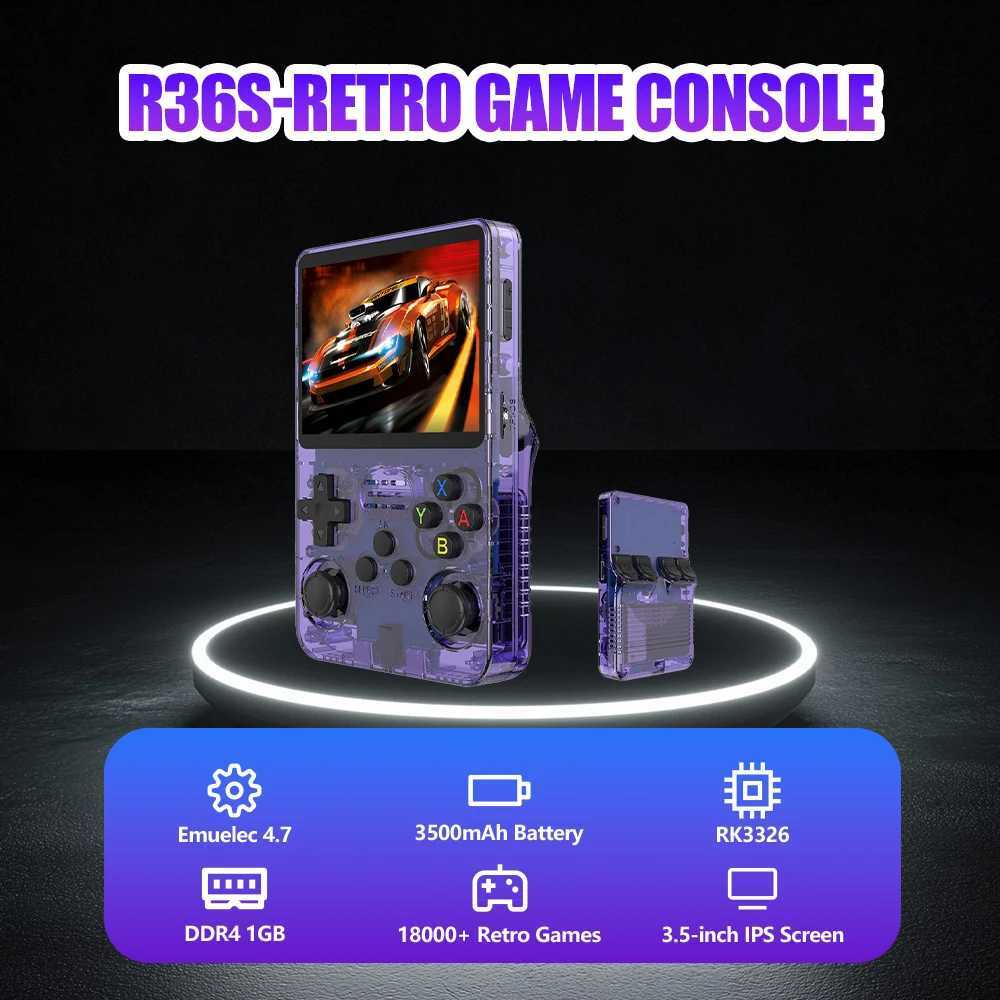 R36S Retro Game Console With 18000Retro Games For PS1/PSP/SNES/N64/GBA/NDS EmuELEC47 35 IPS Sn Portable Game Handheld H251204