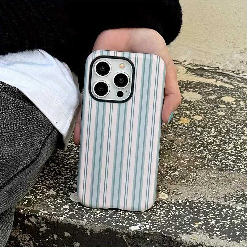 Stylish Design Striped Phone Case for iPhone 17 16 15 14 13 12 11 X XR XSMAX 7 8 Air Pro Max Plus Luxury Double-layer Back Cover H251203